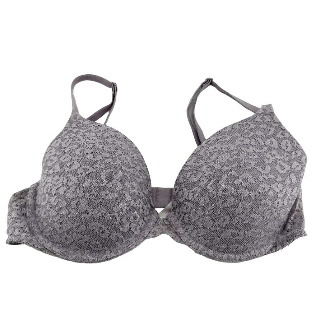 Victoria's Secret PINK Wear Everywhere Push-Up Bra Lilac Silver Leopard 34C
